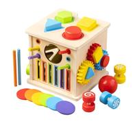 Générique Il cubo di apprendimento | 8 in 1 giocattolo di sviluppo in legno - centro di risveglio | per feste, sala giochi, sala da gioco, casa, compleanno, ragazze, ragazzi e da 1 a 6 anni