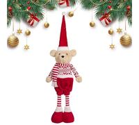 Générique In piedi di Natale | Orso di Natale in piedi | Ornamento da Ufficio Orso con Gambe retrattili da Collezionare, per porta, finestra, albero da tavolo, in piedi di Natale