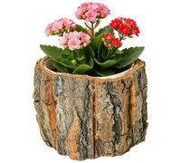 Générique Indoor Planter - Rustic Tree Stump Bark Waterproof | Flower Pots for House Plants | Decorative Natural Log Design, Farmhouse Home Decor, Small Trunk Container for Living Room