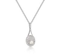 Générique Insolito Tennis Racchetta Palla Ciondolo Collane per le Donne Divertente Girocollo Catena Sul Collo Cristallo Amicizia Regalo Moda Gioielli KAN312 Utile e attraente