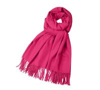 Générique Islam Solid Color Imitazione Scarf Versatile Fleece Scarf Warm Shawl Rimovibile Uomo, rosa acceso, A