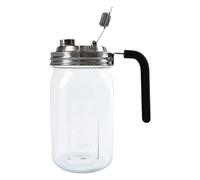 Générique Jar | 32oz Clear Regular Mouth Canning Jars | Reusable Silicone Dispenser & Airtight Lid, Leak Proof Measured Jug for Fridge Kitchen Catering Truck Apartment Juice Yogurt Milk Coffee Tea
