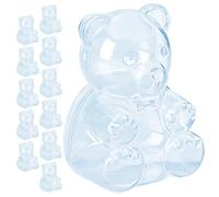 Générique Jar for Candy - 12 pezzi Bear Shape Bottle, Clear Candy Containers with Lids - for Gummy Coffee Bean Sugar Tea Chocolate Pantry Kitchen Wedding Valentines Party