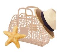 Générique Jelly Tote Bag, Reusable Easter Basket, Lightweight Trendy Purse, Heavy Duty Storage Organizer, Ideal for Kids, Beach, Summer, Concerti, Weddings, Girls, Holiday Giftings, beige, Se référer