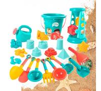 Générique Jouetsd de Plage - Set di sabbia, set di 23 pezzi, vassoio sadble | secchio pala stampo camion per tutti i piccoli, giocattoli d'acqua all'aperto estivi, colorata,