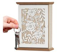 Générique Key Holder Box - with 6 Hooks Vintage Carving Organizer | Wall Mount Lock Box Key Organizer Hanger,for Home Office Hallway Living Room Entryway Front Door Patio Apartment