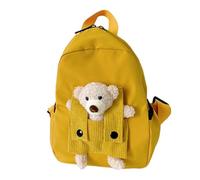 Générique Kids Backpack, 3D Bear Knapsack, 10,63 x 8,27 x 3,94 Inch, Strap Shoulder, Soft Plush Design, Toddler School Bag for Preschool Travel Companion Girls Daily Commute Camping, giallo, Se