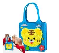 Générique Kids Handmade Bag Set, Colorful Sewing Kit, 8,27 x 14,17 in Cartoon Felt Tote Bag, Lightweight Craft Supplies, Easy Yarn Board for Home, School and Daily Use