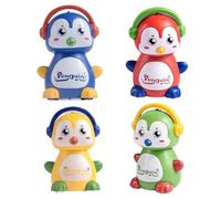 Générique Kids Play Car, Friction Penguin Vehicles, 4 colorati set, Fun Animal Shape, Ideal for Birthday, New Year, Christmas, Easter, Offering Giving, 3,74 x 2,56 x 2,2 pollici