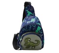 Générique Kid's Shoulder Bag - Dinosaur Cross Body Sling Bag | Bambini, Messenger Cross Body Backpack | For Boys Girls Hiking Lightweight Adjustable Casual School Travel Essential, blu, Se référer au