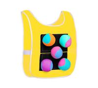 Générique Kids Stick Ball Vest - Playground Dodgeball Set, 5 Soft Balls Throw Catch Toy, Interactive Target Game | Design confortevole con Easy Wear for Parent Child Outdoor Sports School Party Fun