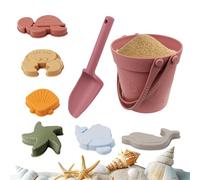 Générique Kinder Strandspielzeug,Silikon Eimer Schaufel Förmchen Sandkasten Set,Sandspielzeug für - für Reise Urlaub Pool Garten