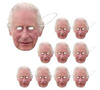 Générique King Charles III Cover Face | 10 pz Coronation Decorations King Cosplay - Cosplay Face Cover for Royal Wedding, Jubilee Celebration, Fancy Dormy, Feste, Coronation Celebration