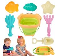 Générique Kit di Giocattoli di Sabbia per - Set di Giocattoli da Spiaggia con Secchio Pieghevole Pale Castelli | Giocattolo all'aperto Creativo per Ragazzi Ragazze 3 a 10 Anni | attività