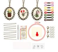 Générique Kit di Ricamo per Principianti, Per Pendenti Da Ricamare, Strumenti Multifunzione Portatile per Attività Creative Interne ed Esterni