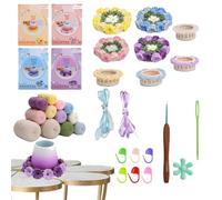 Générique Kit per Beginners - Starter Craft Set | Flower Pot Coaster Kit con ganci Hook Functions, Yarn Kit con DIY Craft Use, Beginner Crochet Kitse, Creative Crochet Material Tools