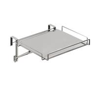 Générique Kitchen Cabinet Door Hook Organizer, Foldable Stainless-Steel Rack, Adjustable Portable Storage Shelf, 30 x 28 x 5 cm for Pantry, Bathroom, or Cupboard Use Offering Convenience