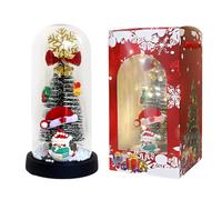 Générique Lampada da notte di Natale - Illuminazione d'atmosfera festiva in vetro, luci notturne ornamenti a cupola di vetro, per la camera da letto, il tavolo, gli armadietti, le librerie e la