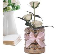 Générique Lampada da notte - Lampada cristallina - Luce in rosa - Lampade notturne in - Decorazione romantica a fiori rosa dimmerabili 3 colori per la camera da letto