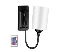 Générique Lampada da parete alimentata a batterie, regolabile a LED, 16 colori, telecomando - lampada a LED da parete per camera da letto, ufficio, appartamento, hotel, ristorante, bar, fattoria
