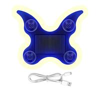 Générique Lampada solare Powered Car Light - 3.7 Inch Butterfly Shape Ambient with Suction Cup | 6 modalità di vibrazione sensore LED per finestre triangolari, Night Driving & Outdoor Decor