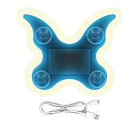 Générique Lampada solare Powered Car Light - 3.7 Inch Butterfly Shape Ambient with Suction Cup | 6 modalità di vibrazione sensore LED per finestre triangolari, Night Driving & Outdoor Decor