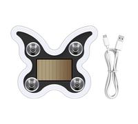 Générique Lampada solare Powered Car Light - 3.7 Inch Butterfly Shape Ambient with Suction Cup | 6 modalità di vibrazione sensore LED per finestre triangolari, Night Driving & Outdoor Decor