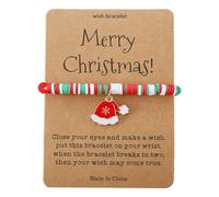 Générique Larghezza Larghezza Luna Anelli Cute Santa Soft Ceramic Bead Bracciale 4 Acciaio Per Gioielli, Taglia unica, Plastica, Nessuna pietra preziosa