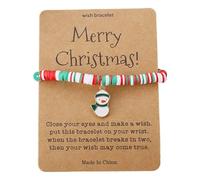 Générique Larghezza Larghezza Luna Anelli Cute Santa Soft Ceramic Bead Bracciale 4 Acciaio Per Gioielli, Taglia unica, Plastica, Nessuna pietra preziosa