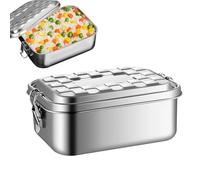 Générique Leak-Proof Stainless Steel Meal Container, contenitore per pranzo in acciaio insulato, contenitore per alimenti in acciaio inossidabile con divisori multipli