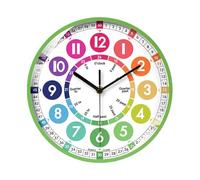 Générique Learning Clock for Kids - 10 inch Non Ticking Learn to Tell Time Clock | Battery Operated Analog Kids Clocks, Colorful Kid Room Wall Decor and Others