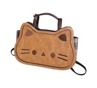 Générique Leather Shoulder Bag - Kitten Tote Handbag, Cute Large Capacity Purse with Soft Lining, Women Travel Bag with Secure Zipper, Girls School Tote, Ladies Handbag for Work Shopping