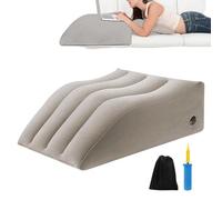 Générique Leg Elevation Pillow - PVC Flocking 63 x 50 x 25 cm | Ergonomic Inflatable Wedge with Pump | Foot Rest Support Cushion for Recovery Sleeping Bed Sofà Recliner Home Use Comfort