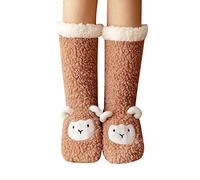 Générique Leggings Bambino Camera da letto invernale per le donne che indossano calze di peluche stuoie calze di neve sonno ispessito peluche Caldo Bambino, marrone, Taglia unica