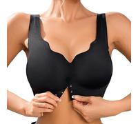 Générique Leggings Gravidanza Senza Cuciture Reggiseno Slim Confortevole con Bottoni Frontali da Donna Body Guainante Bianco Pizzo, Le Noir, S