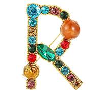 Générique Lettera Spilla Colore Bella Bella Spilla Colore Spilla Turchese Turchese Spilla E Lettera Spilla Spilla Ambra Donne Animale In Gioielli, R, Taglia unica