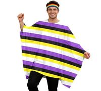 Générique LGBTQ Mantello Stampato Arcobaleno Multicolore per Il Mese degli Orgoglii Mantello Della Strega Uomo Medievale per Cosplay E Festival Di Orgoglio Gay Orgoglio Costume Vichinghi, Nero3