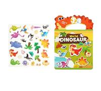 Générique Libro di Adesivi - PP | Adesivi Dinosauri Riutilizzabili in Gel per Bambini Giocattolo Calmo | Apprendimento Precoce Motricità Fine Cartone Animato 3-6 Anni Soggiorno Viaggio