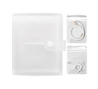 Générique Libro di immagazzinaggio per gioielli, borsa portatile trasparente pieghevole con cerniera - album di archiviazione degli anelli,per domanda di matrimonio di fidanzamento, compleanno