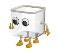 Générique Lidded Garbage Can, Tabletop Trash Can, 5,90 x 5,91 x 5,92 pollici Trasparente Storage Container, Compact Waste Bin Design, Ideal for Bathroom Bedroom Dormitory Classroom and Work