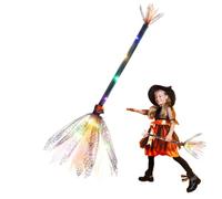 Générique Light Up Witch Broom - LED Halloween Costume Accessory, 35 pollici Glow Witches Prop, Mesh Staff, Kids Truck Or Treat Safety Light, Party Favor Decor | For Girls