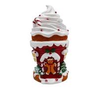 Générique Lighted Winter Ice Cream House Snowman Resin Decor Ornament | Glowing resin winter ice cream house with a snowman, perfect for adding warm festive cheer to tabletops, dorms, and cafes.