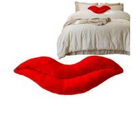 Générique Lip Pillow | 3D Lip Shape Soft Red Cushion | Decorative Velvet Throw Pillows - Ideal for Valentine's Day Divano Bed Living Room Bedroom Couch Home Chair