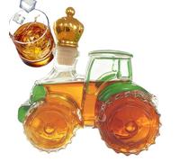 Générique Liquor Decanter, Glass Tractor Shaped Whiskey Bottle for Wine Vodka or Tequila Serving, Decorative Drinkware Home Office Bar, Creative Gift for Men Dad Birthday Christmas Celebration