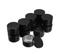 Générique Lot de 20 récipients vides rechargeables en aluminium noir de 50 ml avec bouchon pour la fabrication de bougies, l'assaisonnement de cuisine et le rangement de cadeaux