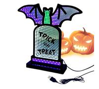 Générique Luce notturna a pipistrello brillante - Luce di Halloween della mazza di lapide con stand | Ornamento da tavolo Ornamento USB LAMPADA DECORATIVA PER LA PORRA