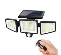 Générique Luci solari esterne - 2500 LM Impermeabile Rilevatore di Movimento Telecomando - Luci da Parete LED Solari 3 Testi,per Patio Cortile Albero Compleanno Casa Portico Esterno Giardino