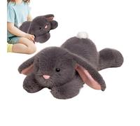 Générique Lying Rabbit Stuffed Animal, Huggable Bunny Plush with Floppy Ears, Cute Realistic Cuddly Animals Collection, Perfect for Study Room, Living Room Decor, and Cozy Accents