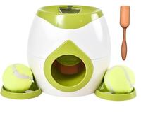Générique Macchina per lanciare palla per cani con 2 palline da tennis per cani, 2 vassoi e 1 cucchiaio - lanciatore automatico di palla ABS - per interni ed esterni (verde)