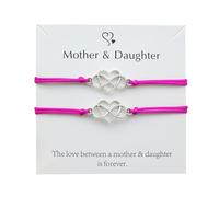 Générique Madre e figlia mappa braccialetto cuore cera filo intrecciato bracciale coppie regolabile gioielli genitore bambino regolabile regalo festa della mamma placcato scelta anelli, Taglia unica